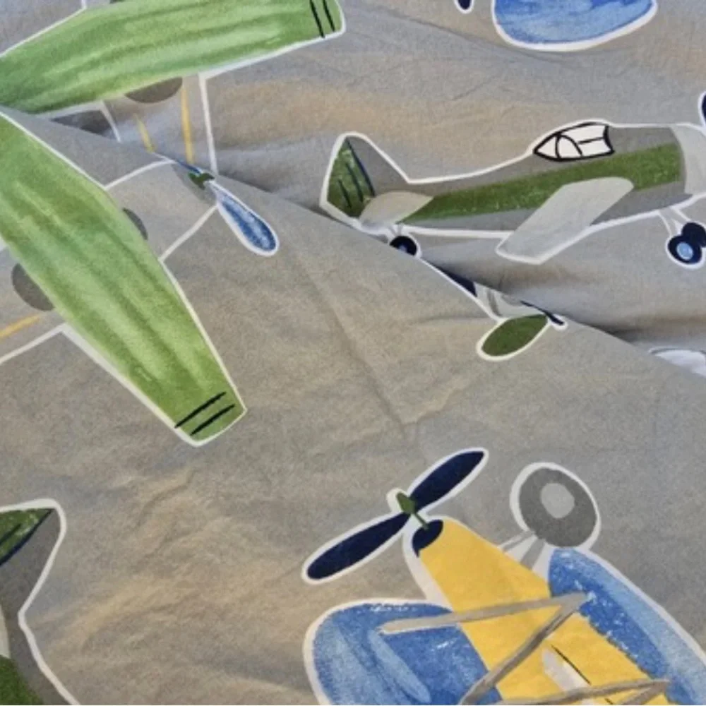 Pottery Barn Airplane helicopters Print Duvet Cover